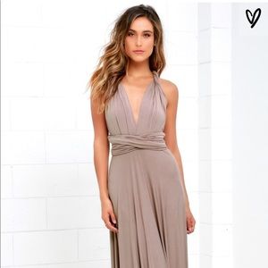 Lulus convertible dress (taupe)